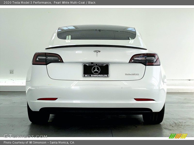 Pearl White Multi-Coat / Black 2020 Tesla Model 3 Performance