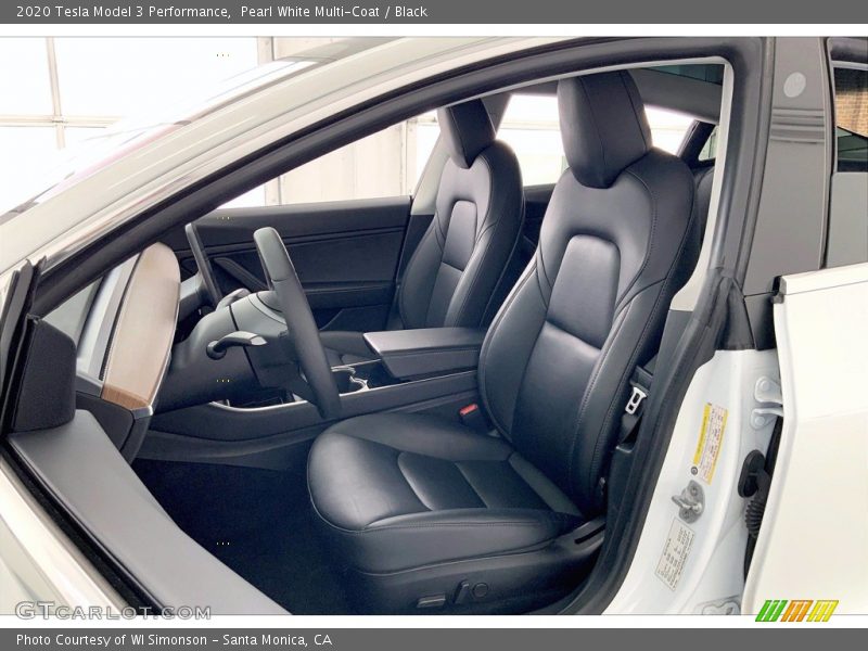 Front Seat of 2020 Model 3 Performance