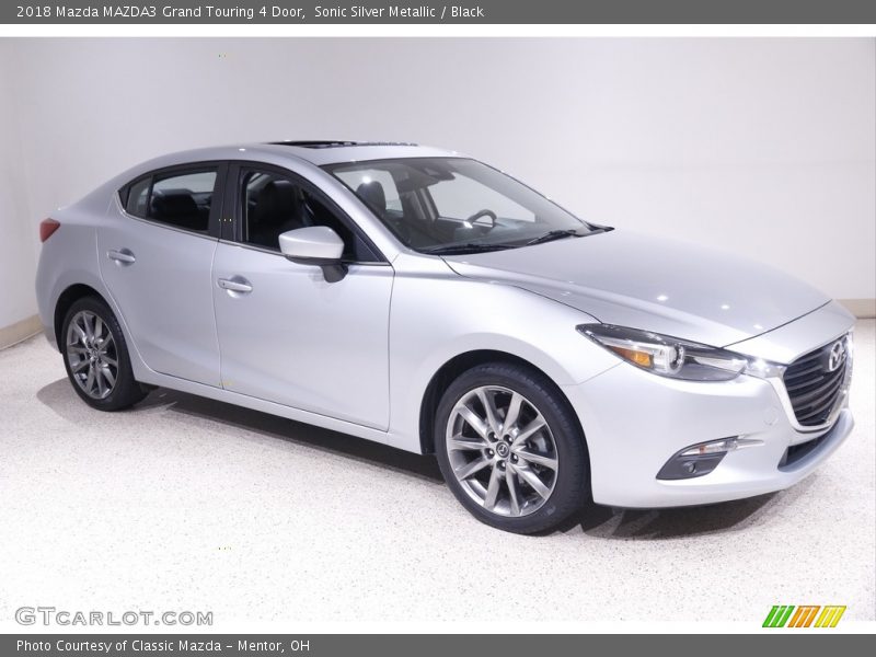 Sonic Silver Metallic / Black 2018 Mazda MAZDA3 Grand Touring 4 Door