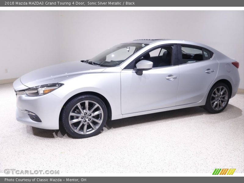 Sonic Silver Metallic / Black 2018 Mazda MAZDA3 Grand Touring 4 Door