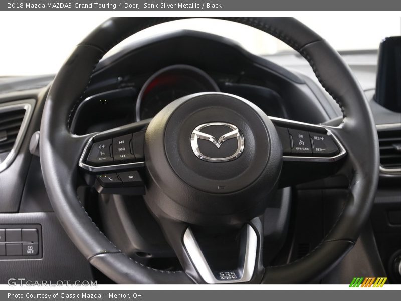 Sonic Silver Metallic / Black 2018 Mazda MAZDA3 Grand Touring 4 Door