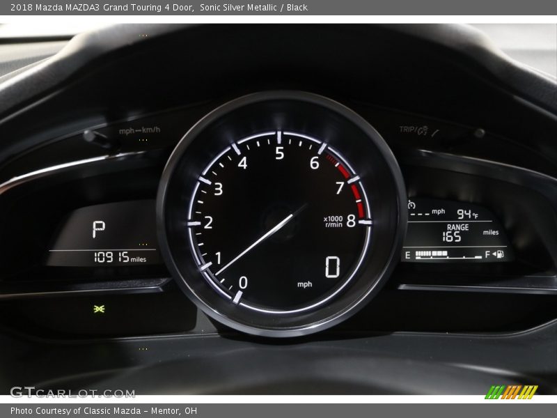 Sonic Silver Metallic / Black 2018 Mazda MAZDA3 Grand Touring 4 Door
