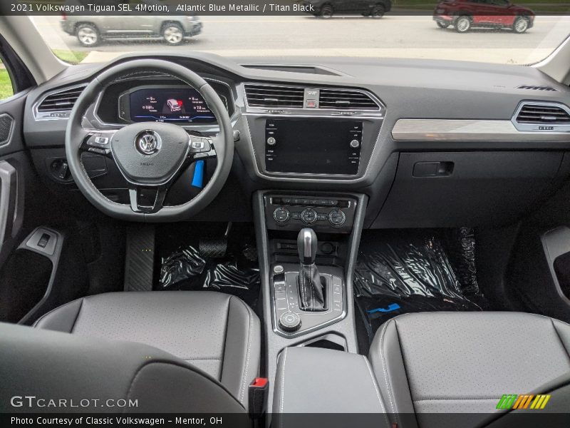 Atlantic Blue Metallic / Titan Black 2021 Volkswagen Tiguan SEL 4Motion