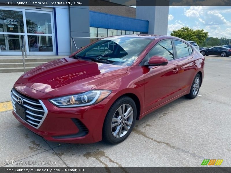 Scarlet Red / Gray 2018 Hyundai Elantra SEL