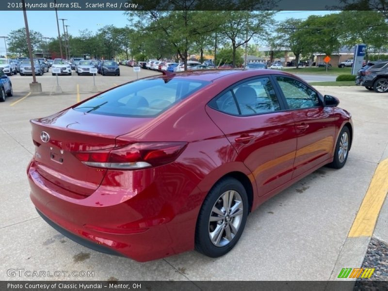 Scarlet Red / Gray 2018 Hyundai Elantra SEL