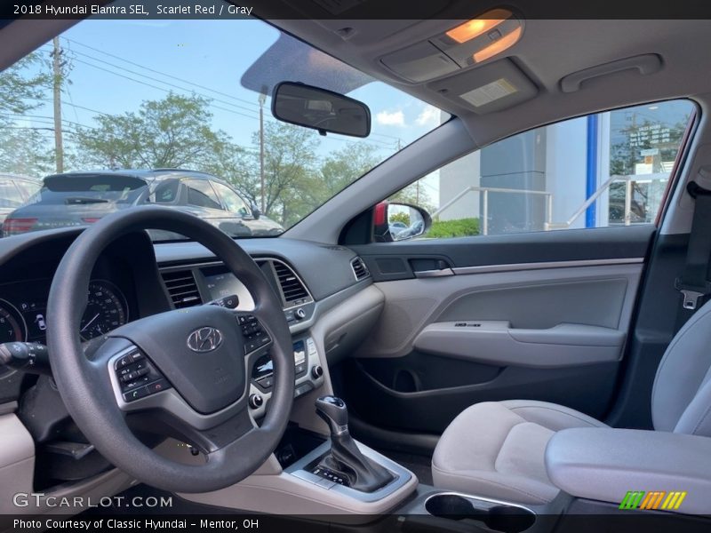 Scarlet Red / Gray 2018 Hyundai Elantra SEL