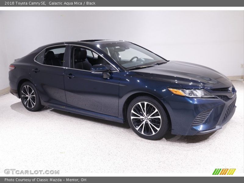 Galactic Aqua Mica / Black 2018 Toyota Camry SE