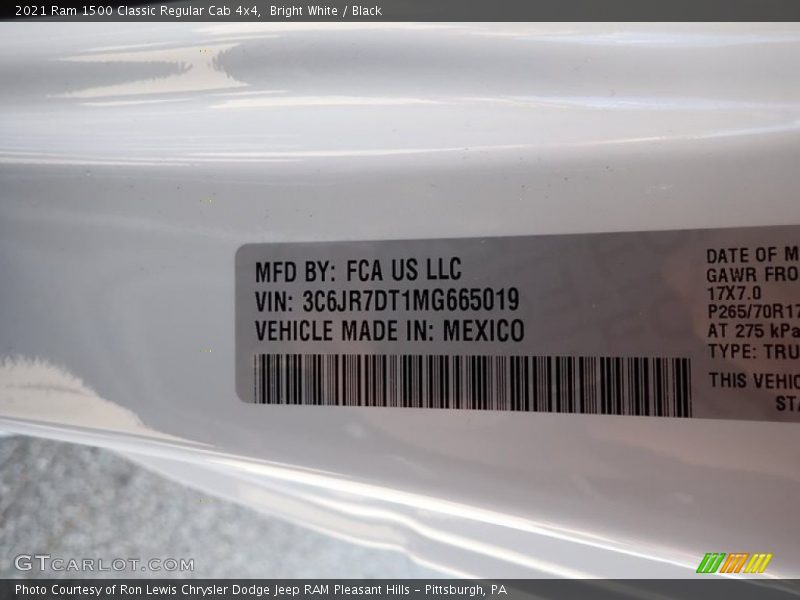 Bright White / Black 2021 Ram 1500 Classic Regular Cab 4x4