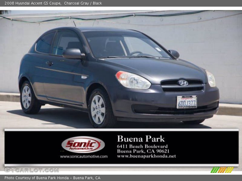 Charcoal Gray / Black 2008 Hyundai Accent GS Coupe