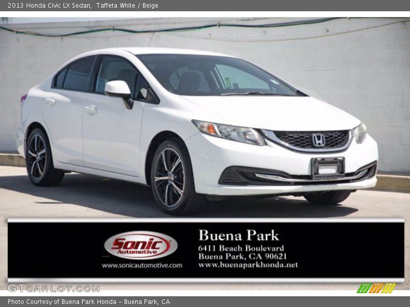 Taffeta White / Beige 2013 Honda Civic LX Sedan