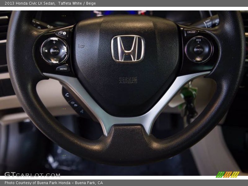 Taffeta White / Beige 2013 Honda Civic LX Sedan