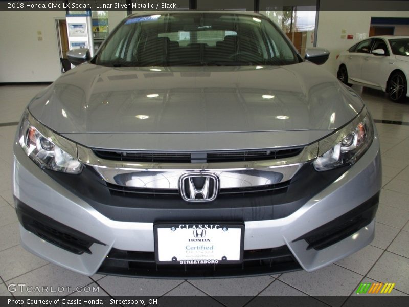 Lunar Silver Metallic / Black 2018 Honda Civic LX Sedan