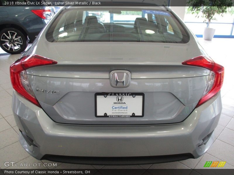 Lunar Silver Metallic / Black 2018 Honda Civic LX Sedan