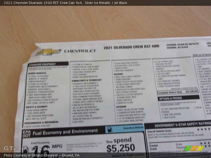 Silver Ice Metallic / Jet Black 2021 Chevrolet Silverado 1500 RST Crew Cab 4x4
