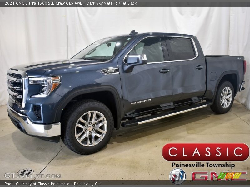 Dark Sky Metallic / Jet Black 2021 GMC Sierra 1500 SLE Crew Cab 4WD