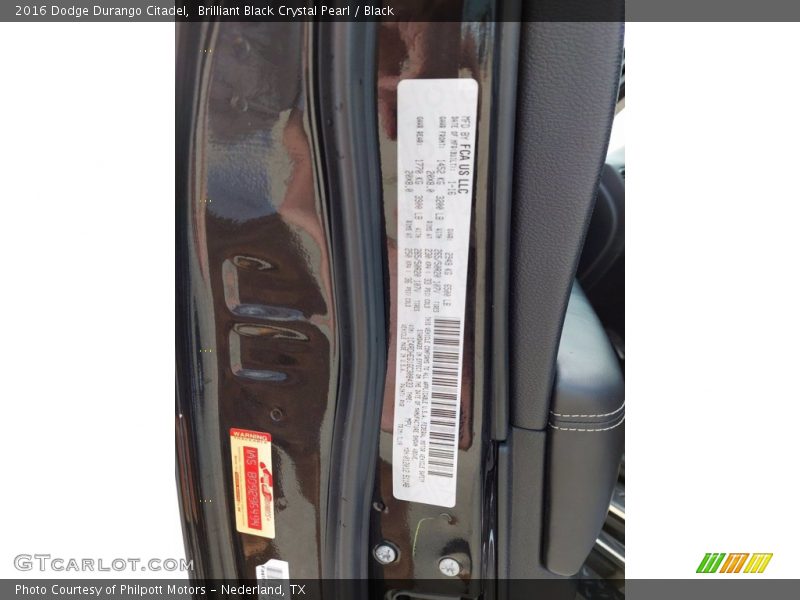 Brilliant Black Crystal Pearl / Black 2016 Dodge Durango Citadel
