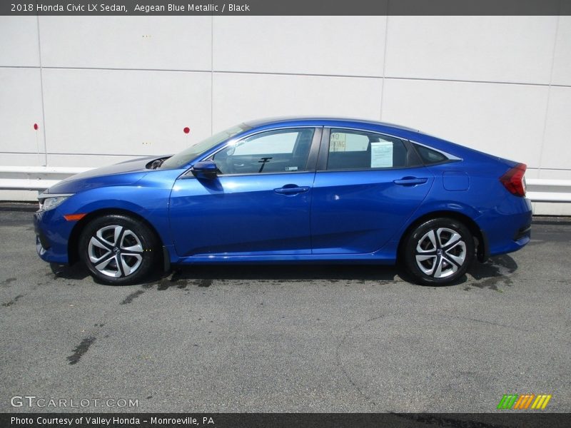 Aegean Blue Metallic / Black 2018 Honda Civic LX Sedan
