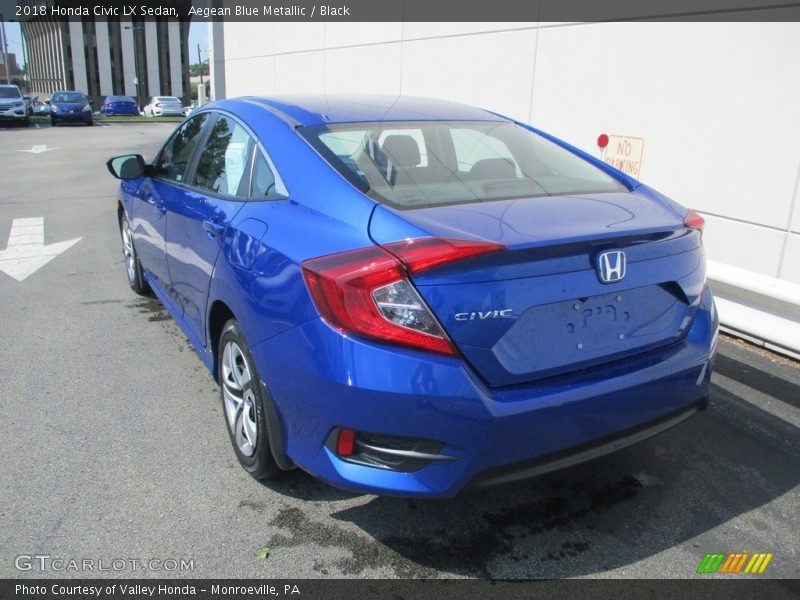 Aegean Blue Metallic / Black 2018 Honda Civic LX Sedan
