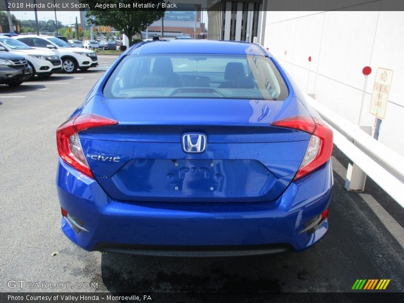 Aegean Blue Metallic / Black 2018 Honda Civic LX Sedan