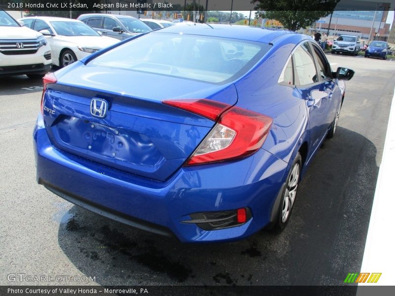 Aegean Blue Metallic / Black 2018 Honda Civic LX Sedan