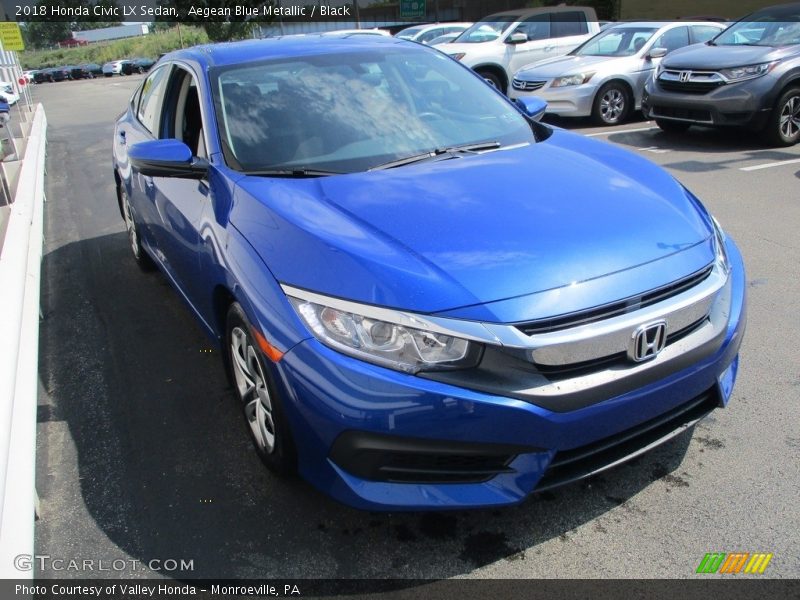Aegean Blue Metallic / Black 2018 Honda Civic LX Sedan