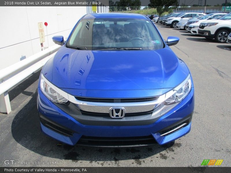 Aegean Blue Metallic / Black 2018 Honda Civic LX Sedan