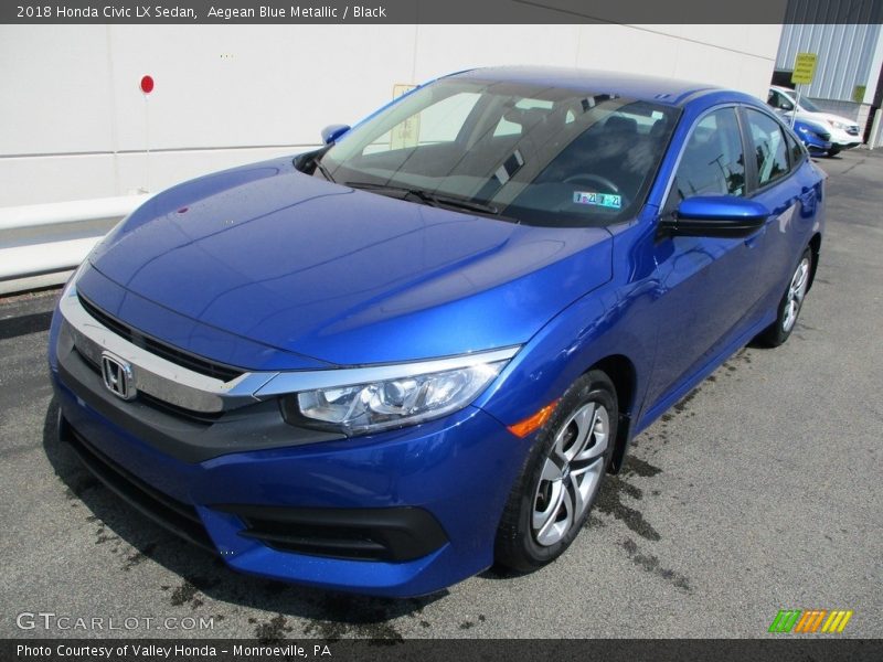 Aegean Blue Metallic / Black 2018 Honda Civic LX Sedan