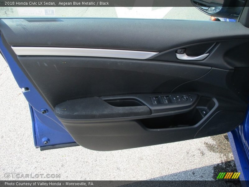 Aegean Blue Metallic / Black 2018 Honda Civic LX Sedan