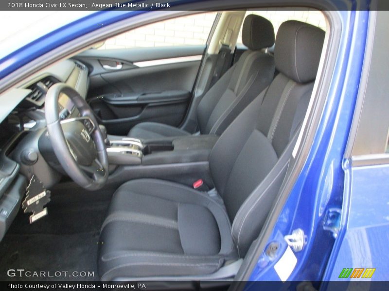 Aegean Blue Metallic / Black 2018 Honda Civic LX Sedan