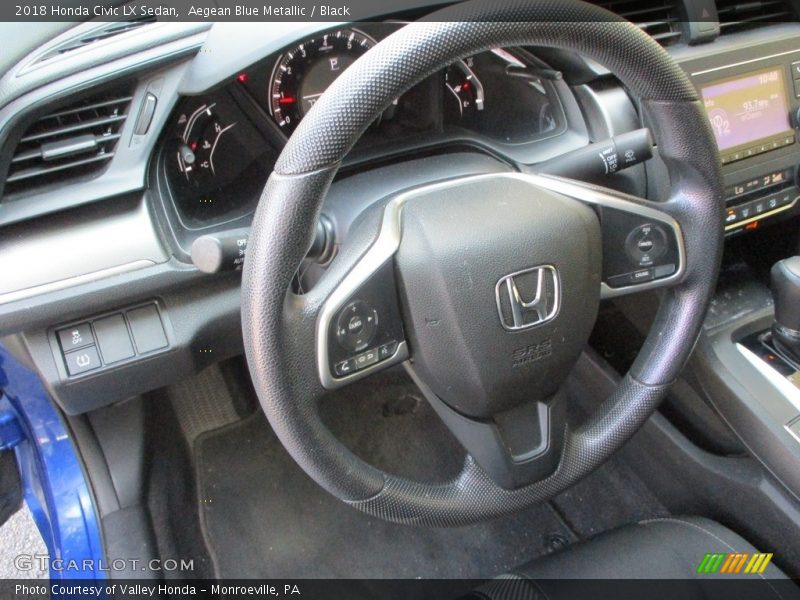 Aegean Blue Metallic / Black 2018 Honda Civic LX Sedan