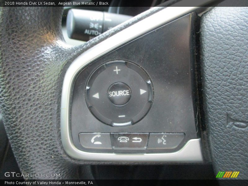 Aegean Blue Metallic / Black 2018 Honda Civic LX Sedan