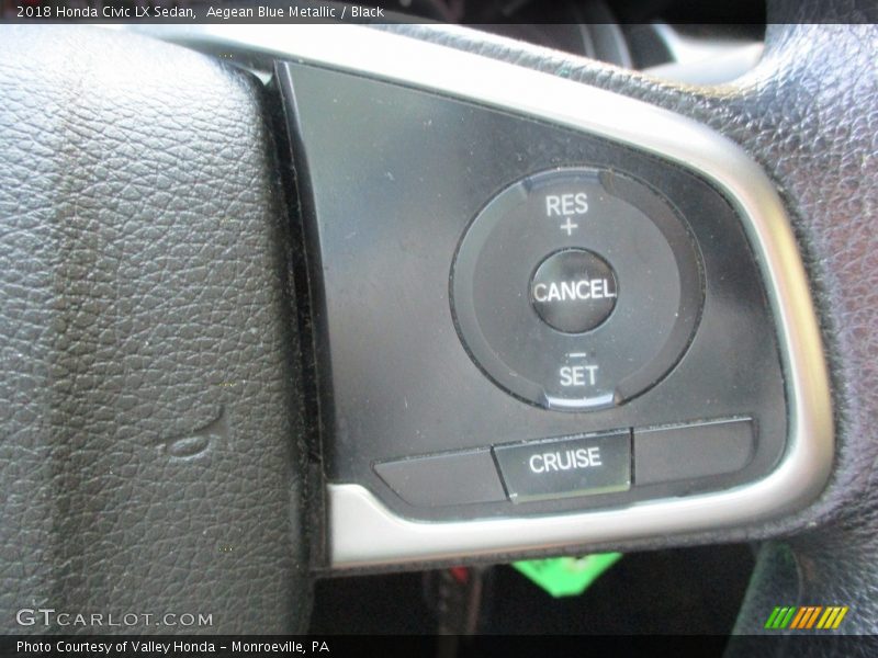 Aegean Blue Metallic / Black 2018 Honda Civic LX Sedan