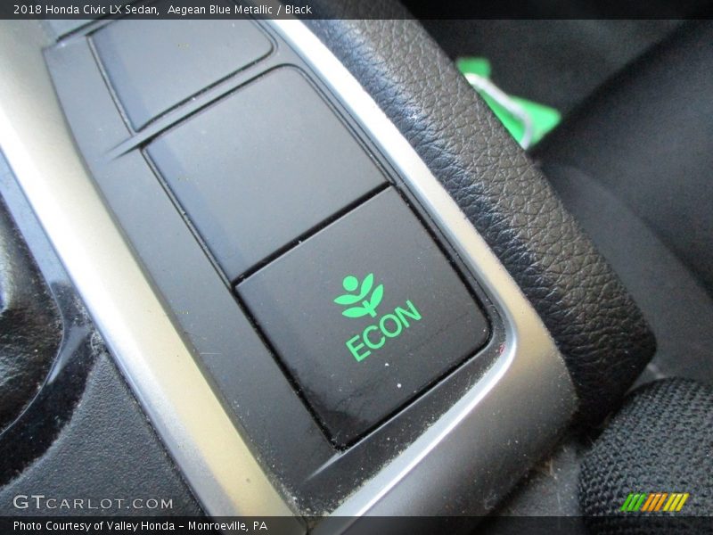 Aegean Blue Metallic / Black 2018 Honda Civic LX Sedan
