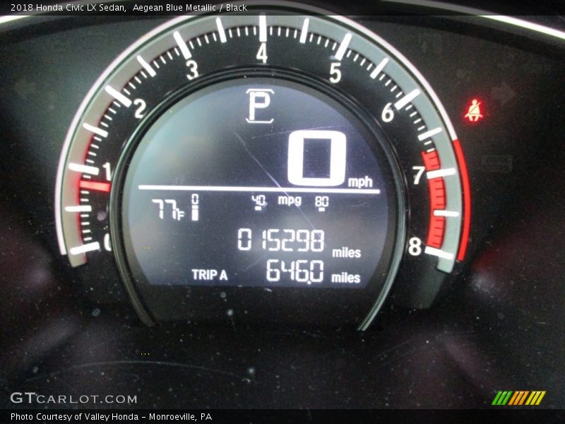 Aegean Blue Metallic / Black 2018 Honda Civic LX Sedan