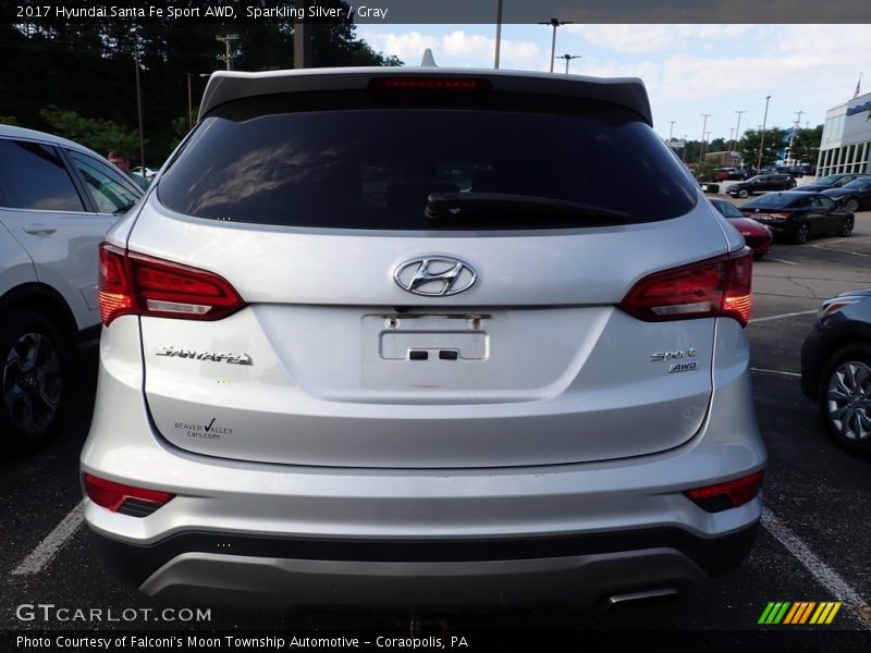 Sparkling Silver / Gray 2017 Hyundai Santa Fe Sport AWD
