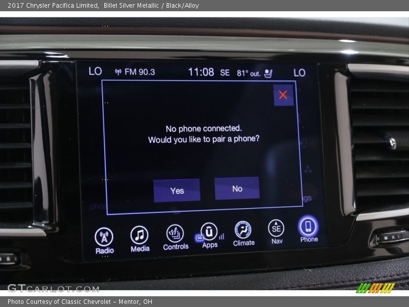 Billet Silver Metallic / Black/Alloy 2017 Chrysler Pacifica Limited