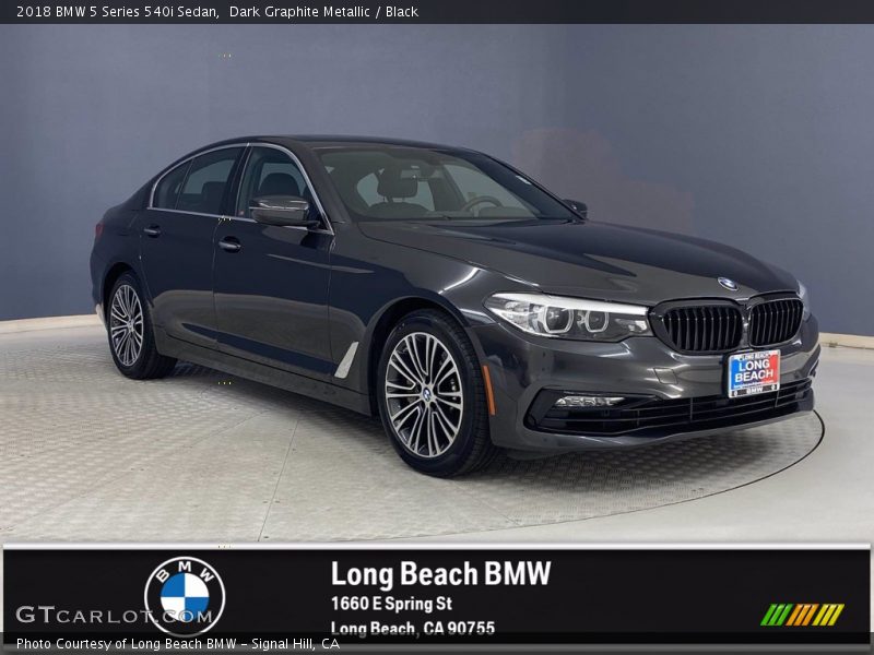 Dark Graphite Metallic / Black 2018 BMW 5 Series 540i Sedan