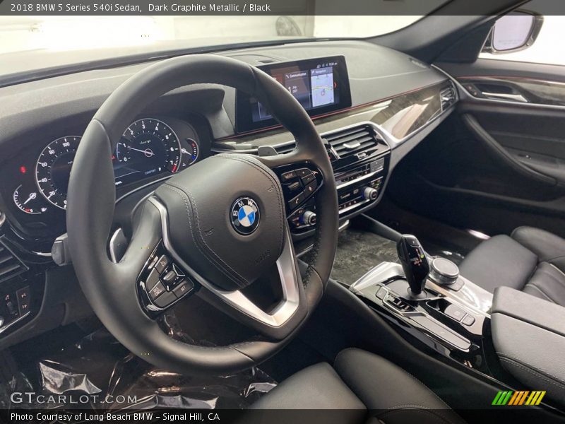 Dark Graphite Metallic / Black 2018 BMW 5 Series 540i Sedan