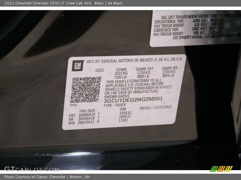 Black / Jet Black 2021 Chevrolet Silverado 1500 LT Crew Cab 4x4