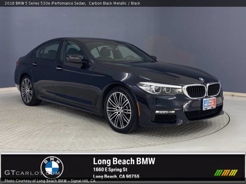 Carbon Black Metallic / Black 2018 BMW 5 Series 530e iPerfomance Sedan