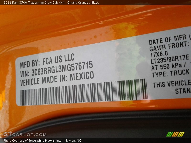 Omaha Orange / Black 2021 Ram 3500 Tradesman Crew Cab 4x4