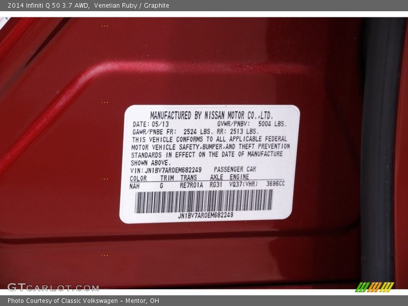 Venetian Ruby / Graphite 2014 Infiniti Q 50 3.7 AWD
