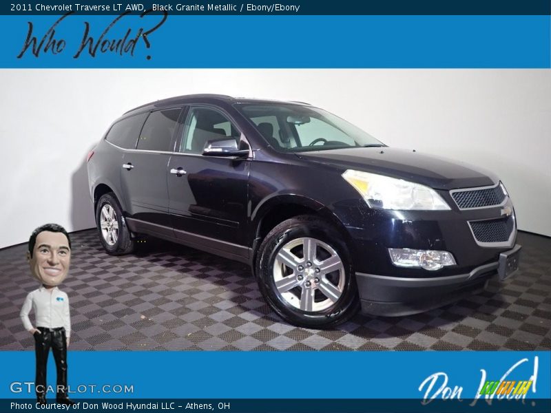Black Granite Metallic / Ebony/Ebony 2011 Chevrolet Traverse LT AWD