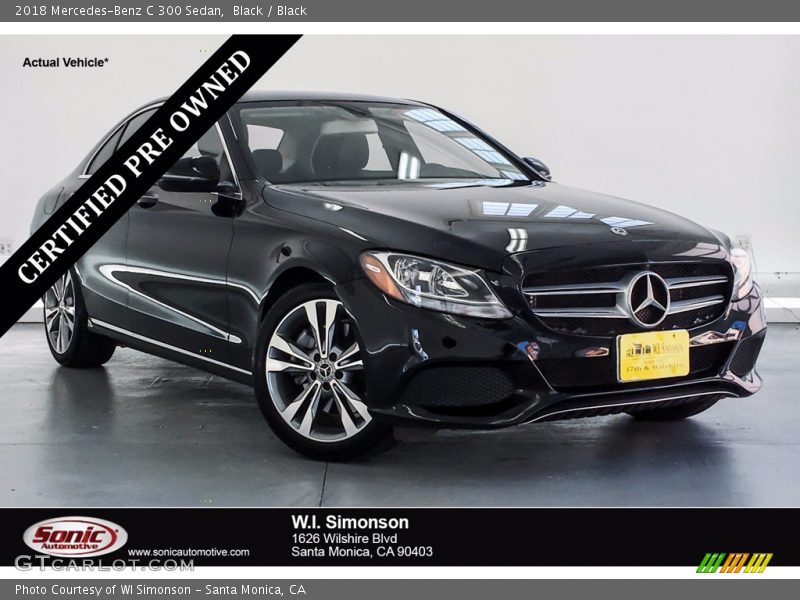 Black / Black 2018 Mercedes-Benz C 300 Sedan