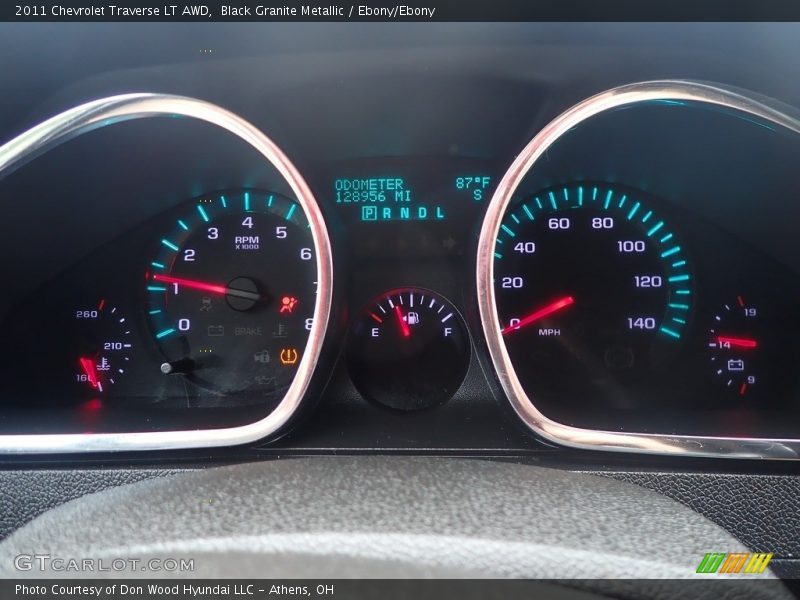 Black Granite Metallic / Ebony/Ebony 2011 Chevrolet Traverse LT AWD
