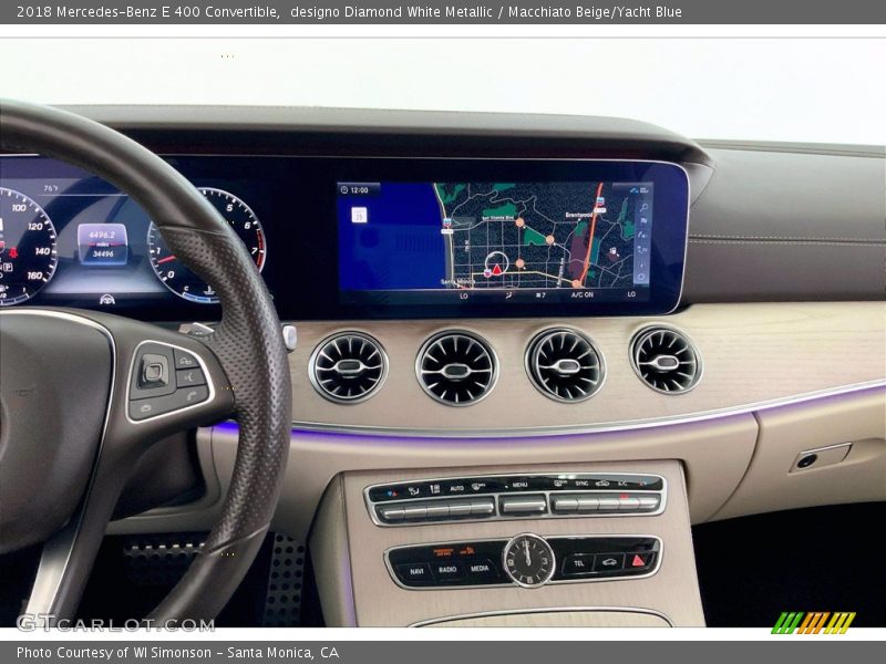 designo Diamond White Metallic / Macchiato Beige/Yacht Blue 2018 Mercedes-Benz E 400 Convertible