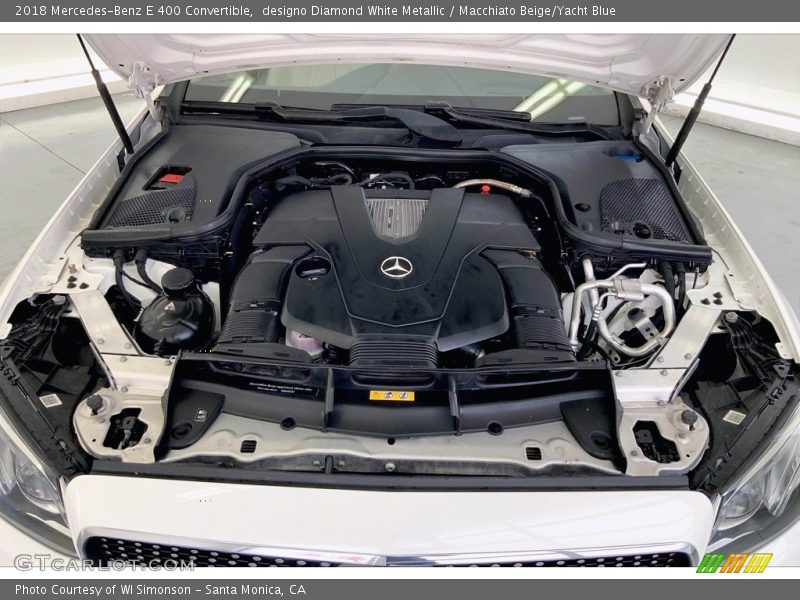 designo Diamond White Metallic / Macchiato Beige/Yacht Blue 2018 Mercedes-Benz E 400 Convertible