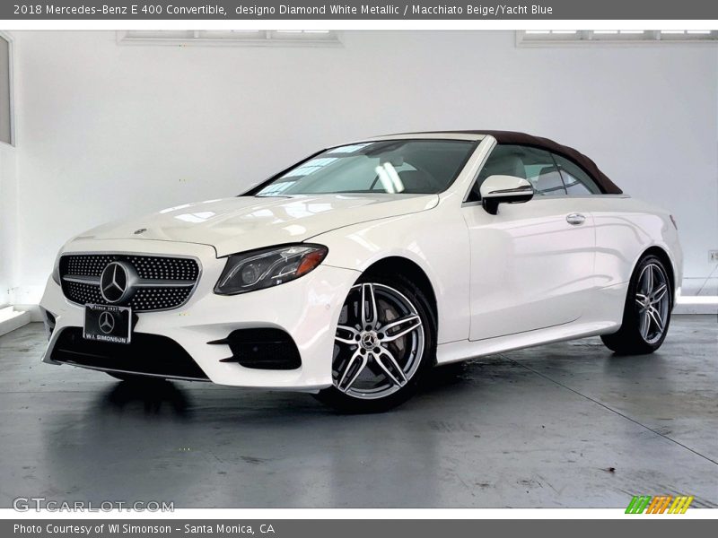 designo Diamond White Metallic / Macchiato Beige/Yacht Blue 2018 Mercedes-Benz E 400 Convertible