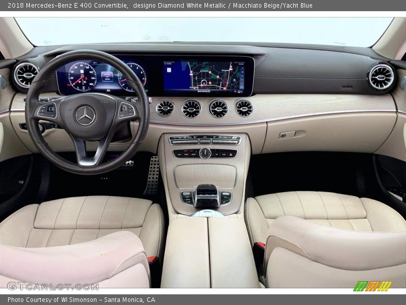 designo Diamond White Metallic / Macchiato Beige/Yacht Blue 2018 Mercedes-Benz E 400 Convertible