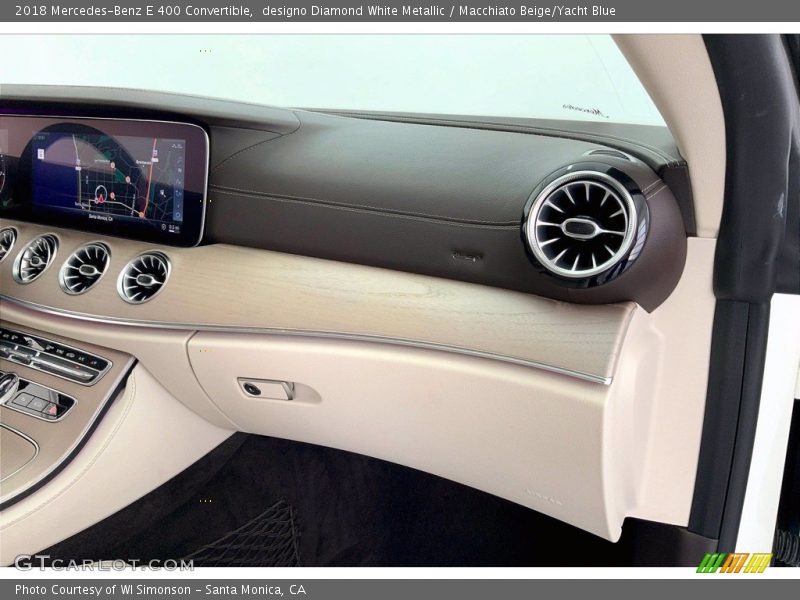 designo Diamond White Metallic / Macchiato Beige/Yacht Blue 2018 Mercedes-Benz E 400 Convertible